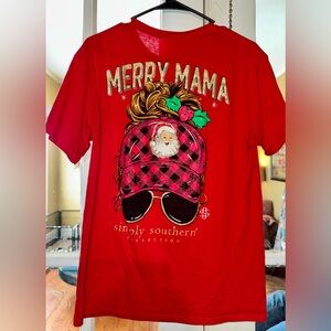 Simply Southern Festive Red Merry Mama Tee